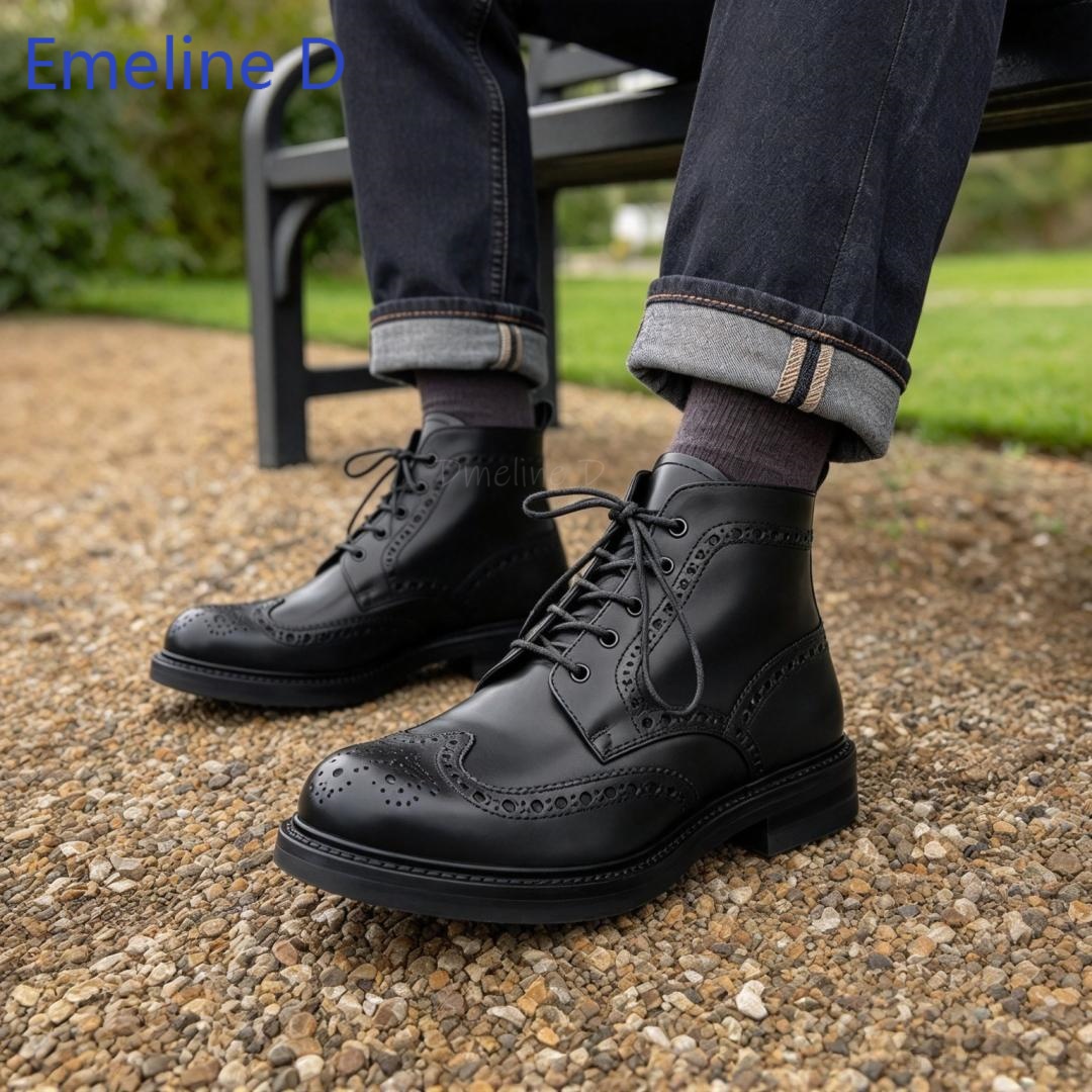 Formal Men Daily Wear Footwear - Botas de cano curto masculinas, estilo