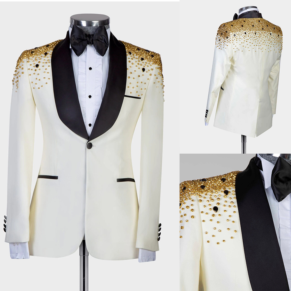 Homem de luxo cristais frisado - Men Formal Wear Modern avaliação e preço