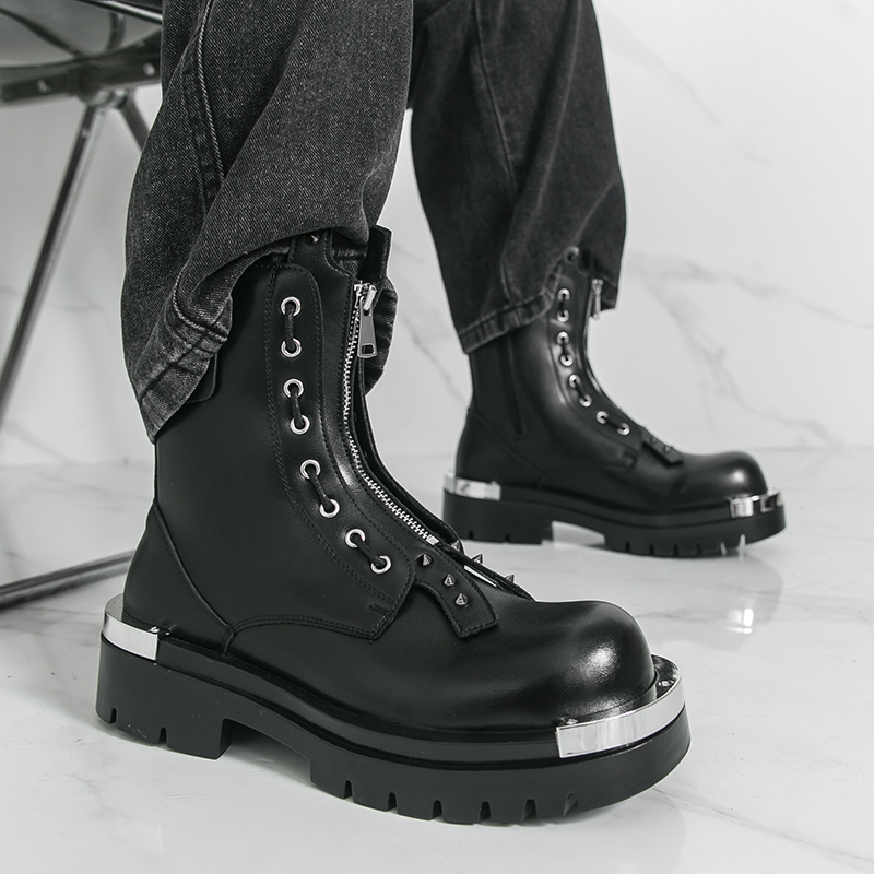 Botas de sola grossa masculina - Men Formal Wear With Boots avaliação e preço